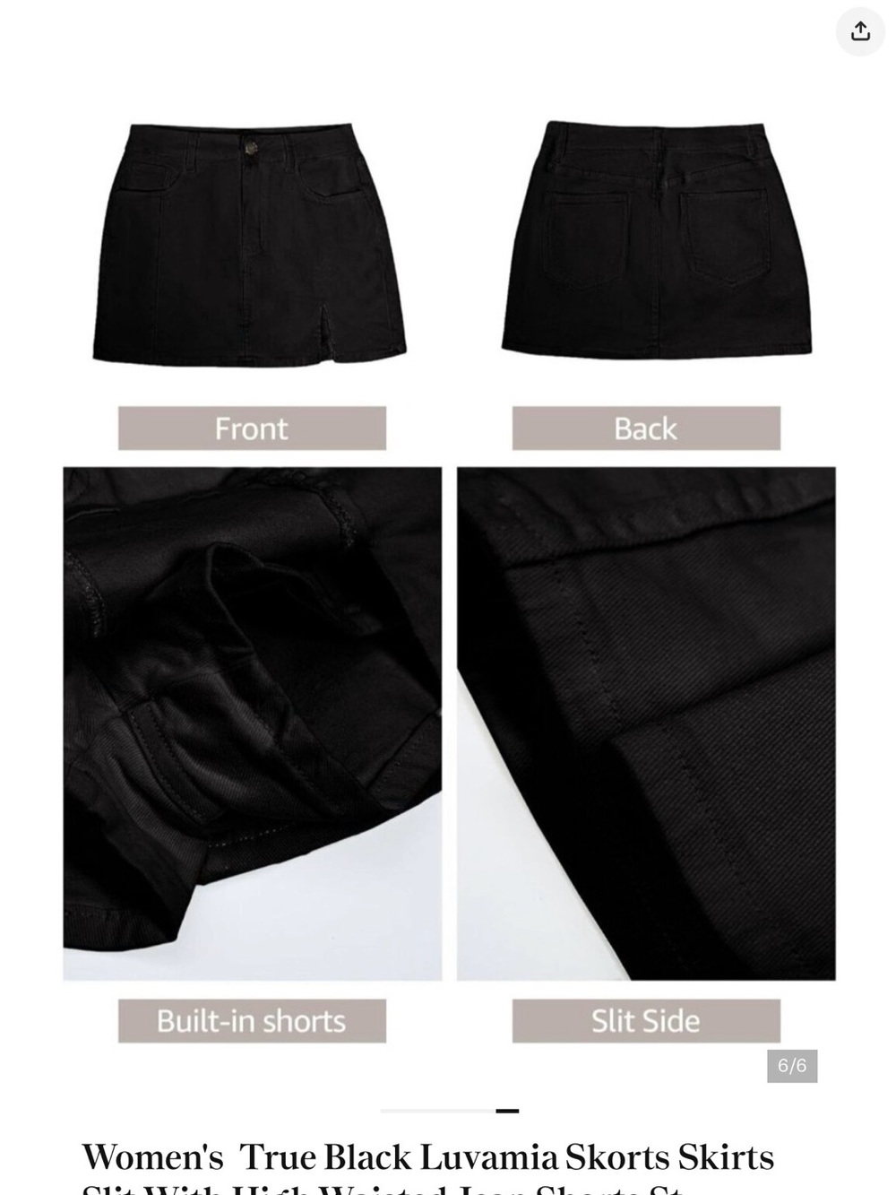 Women’s black mini skort NWT - Picture 2 of 6
